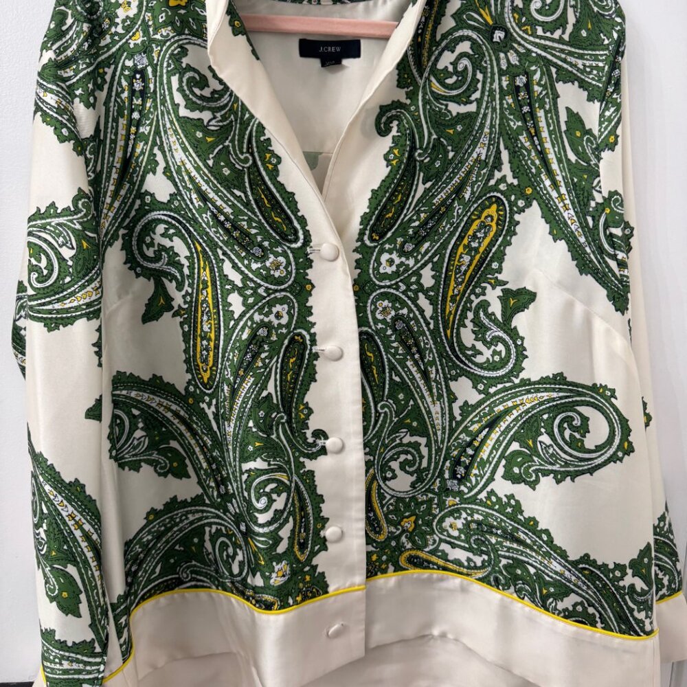 J Crew Collection Paisley Silk Top XXL
